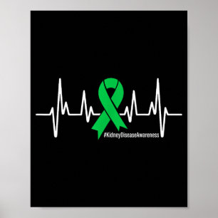 Groene Lint Hartslag Nierziekte Bewustzijn Me Poster