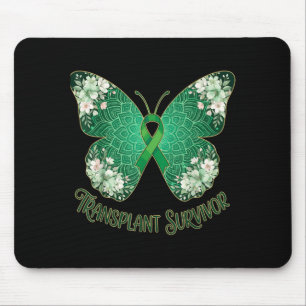 Groene Lint Vlinder Mandala Transplant Overlevende Muismat