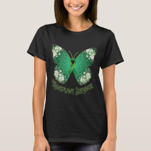 Groene Lint Vlinder Mandala Transplant Overlevende T-shirt