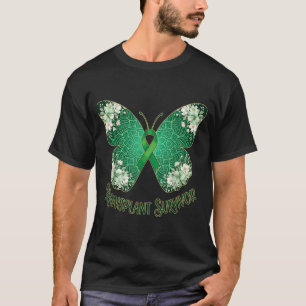 Groene Lint Vlinder Mandala Transplantatie Overlev T-shirt