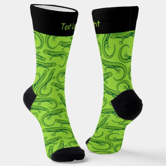 Groene lizard Pattern Socks Sokken (Gebogen)