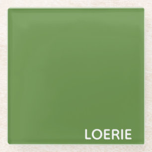 Groene Loerie-kleurnaam Glazen Onderzetter