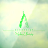 groene logo zakelijke scheermes barber raamsticker (Vel 3)
