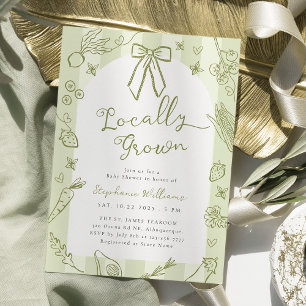 Groene lokaal geteelde boeren Baby shower uitnodig Kaart