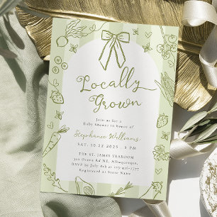 Groene lokaal geteelde boeren Baby shower uitnodig Kaart