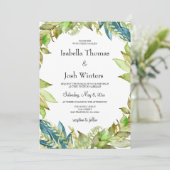 Groene Loof Kader Trouwdag Kaart (Staand voorkant)