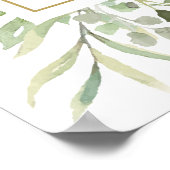 Groene Loofwerk Gouden Bruiloft Feestelijke Begroe Poster (Hoek)