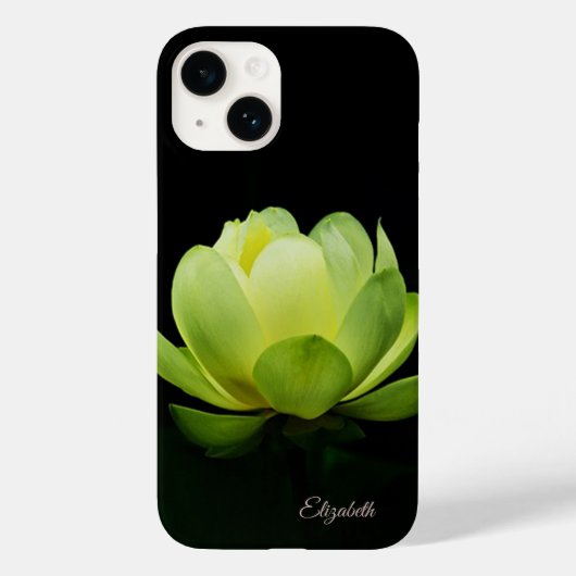 Groene Lotus Bloem Zwart Case-Mate iPhone Case (Achterkant)