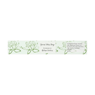 Groene Lotus Floral Artisanal Soap Band Wrap Uitnodigingen Wikkel