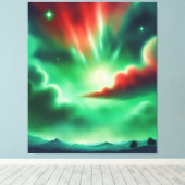 groene lucht canvas afdruk (Insitu (Houten vloer))