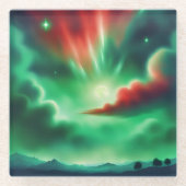 groene lucht glazen onderzetter (Voorkant)