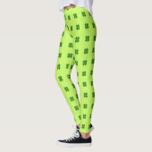 Groene Lucky Clover Patroon St Patrick's Day Leggings (Links)