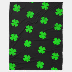 Groene Lucky Klavers Fleece Deken