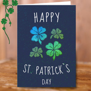 Groene Lucky Shamrock Clover St. Patrick`s dag Feestdagen Kaart