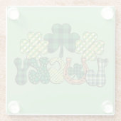 Groene Lucky St Patricks Dag Glazen Onderzetter (Achterkant)