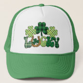 Groene Lucky St Patricks Dag Trucker Pet (Voorkant)