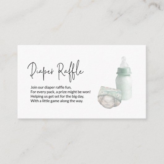 Groene luier Raffle Informatiekaartje (Voorkant)