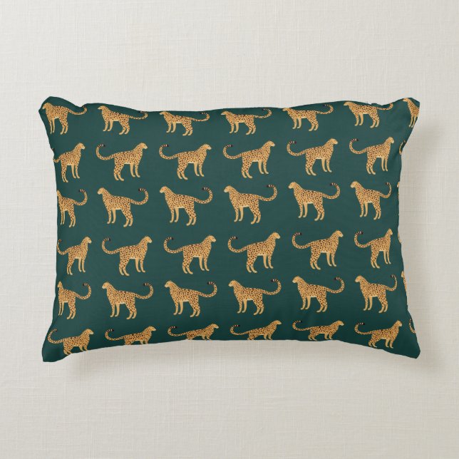 groene luipaard accent kussen (Voorkant)