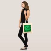 Groene luipaard afdrukken met aangepaste monogram. tote bag (Voorkant (model))