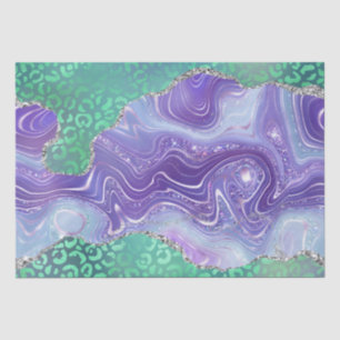 Groene Luipaard Agate Glam Abstracte Steenpatroo Tissuepapier