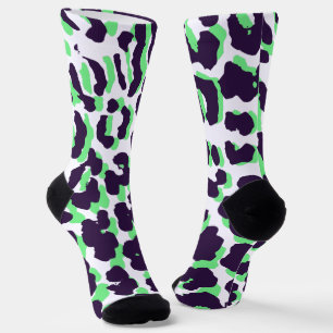 Groene Luipaardprint Duurzame Premium Crew Soks Sokken