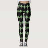 Groene Luna Moth Abstracte Patroon Leggings (Voorkant)
