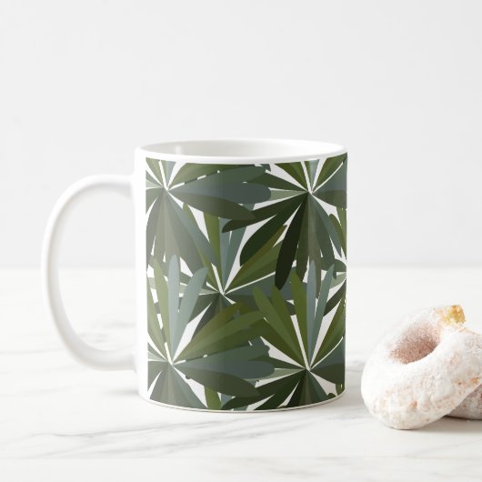 Groene lupine bladeren koffiemok (Met donut)