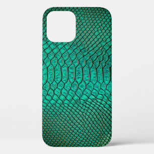 Groene Luxe Snake Skin Closeup iPhone 12 Hoesje
