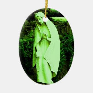Groene Maagd Maria Beeldje Ornament