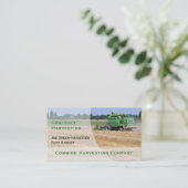 Groene maaidorser visitekaartje (Staand voorkant)