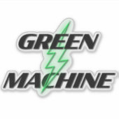 Groene Machine Elektrische Voertuigeigenaar Sticker (Voorkant)