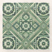 Groene machine glazen onderzetter (Voorkant)