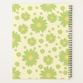 Groene madeliefjes op geel_ Floral Pattern Script Planner (Achterkant)