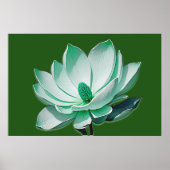 Groene Magnolia Bloem Waterverf Wall Art Print (Voorkant)