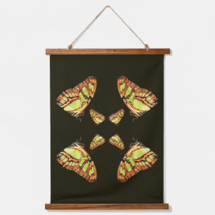 Groene Malachiet Vlinder Posing Abstract Hangend Wandkleed