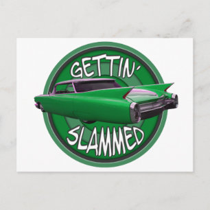 groene mamba van Cadillac uit 1960 Briefkaart