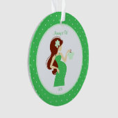 Groene mammie om zwangerschap te zijn Aangepast ve Ornament (voorkant)