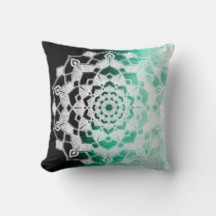 Groene Mandala Abstracte Worp Kussen