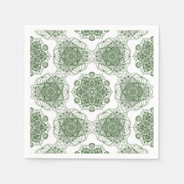 Groene mandala geometrie servet