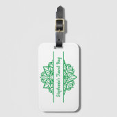Groene Mandala Kunst Gepersonaliseerd Bagagelabel (Voorkant (verticaal))