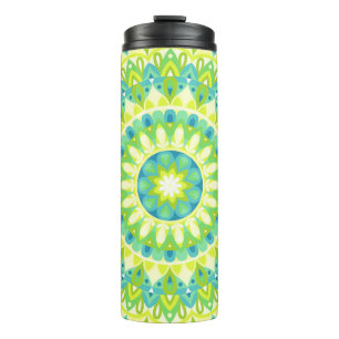 Groene Mandala Natuur Geïnspireerd Boho Reispatroo Thermosbeker
