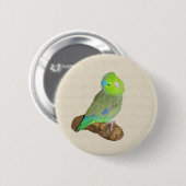 Groene mannelijke parrotlet ronde button 5,7 cm (Voorkant /achterkant)