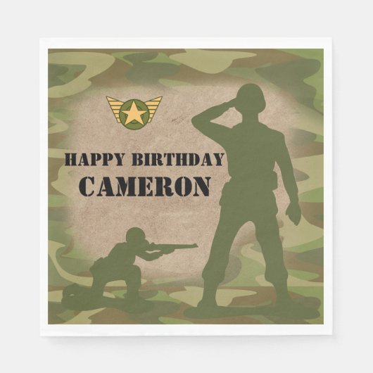 Groene Mannen Speelgoed soldaten Servet (Voorkant)