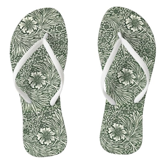 Groene Marigold Elegantie: Stap in de Natuur Teenslippers (Voetbed)