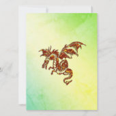 Groene marmer Dragon Bridal Shower Uitnodiging (Achterkant)