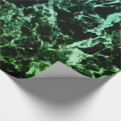Groene marmer op zwart cadeaupapier (Hoek)