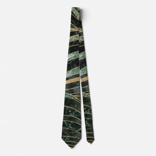 Groene marmer Wavy Pattern Stropdas (Voorkant)
