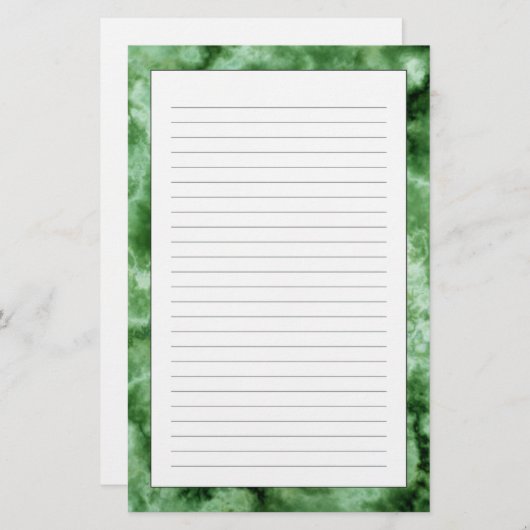 Groene marmertextuur briefpapier (Voorkant / Achterkant)