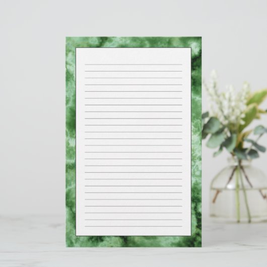 Groene marmertextuur briefpapier (Staand voorkant)