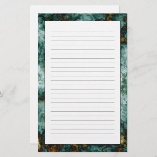 Groene marmertextuur met vinnen briefpapier (Voorkant / Achterkant)